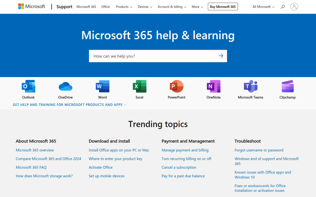 Microsoft 365 help & learning